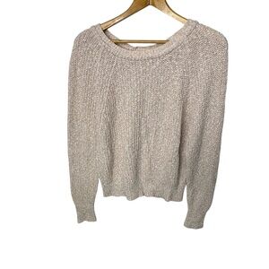 Free People Cream Knit Sweater small